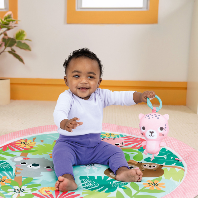 BRIGHT STARTS Tapis de jeu pour le développement moteur et sensoriel POP 'N Wiggle Rosy Rainforest™