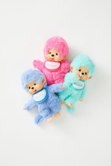 Monchhichi Mončiči colori (rosa lampone, verde menta, blu) 14cm