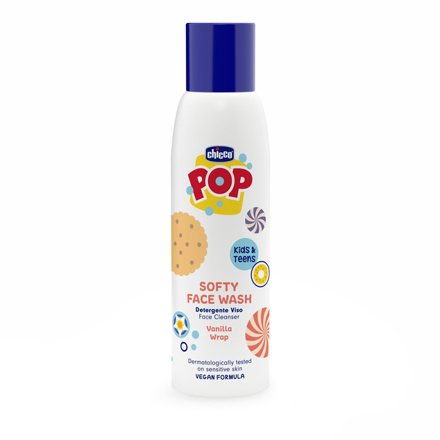 CHICCO Gel limpiador suave para el rostro POP Softy Vainilla 150ml con dispensador espumante
