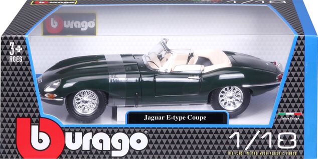 Bburago 1:18 Jaguar "E" Cabriolet (1961) Grün