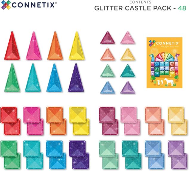 CONNETIX® Glitter Castle Pack magnetická stavebnica 48 ks