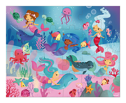 Janod Puzzle Sirenas en maletín 24 piezas