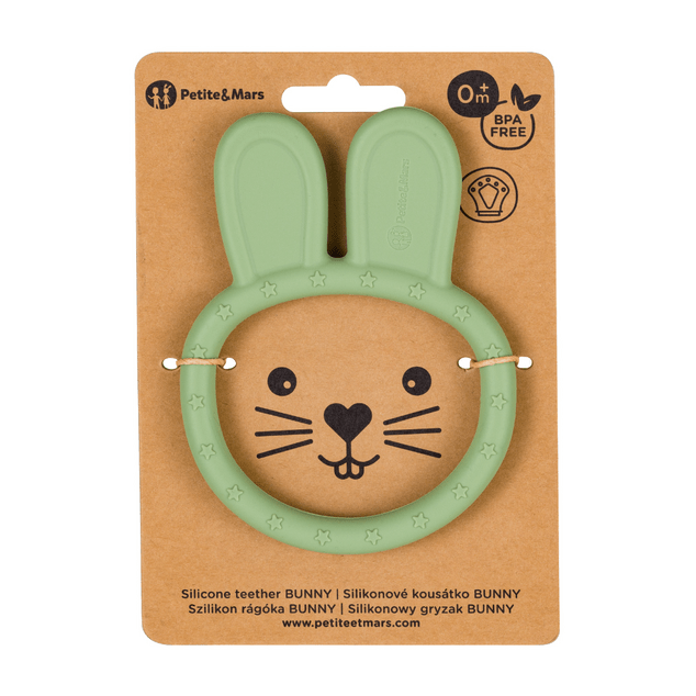 PETITE&amp;MARS Silikonski grizalo Bunny Sweet Pea 0m+