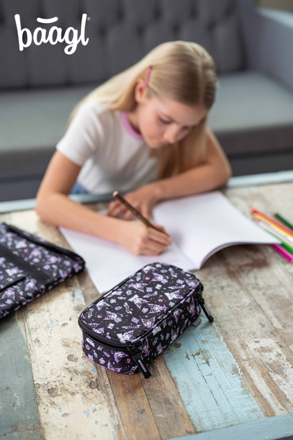 BAAGL Školský peračník etui Kuromi Black GRS