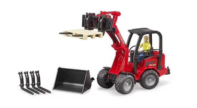 BRUDER 02191 Încărcător compact Schaffer cu figurină si accesorii