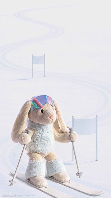 STEIFF Friends Skier Hoppie rabbit, multicoloured plyšová hračka