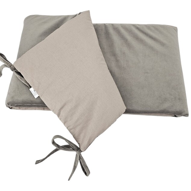 EKO Bettumrandung aus Baumwollsamt Dunkelbeige 180cm