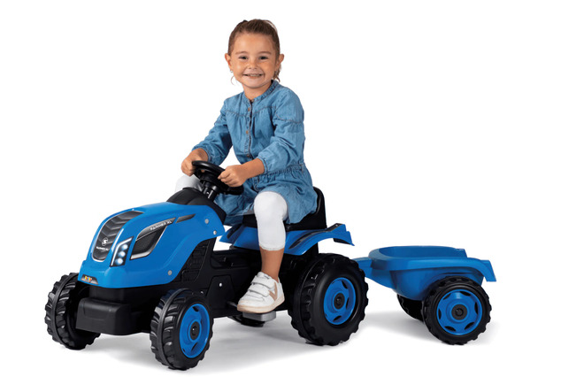 Smoby Šliapací traktor Farmer XL modrý s vozíkom