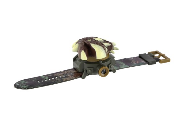 Hodinky s projektorom dinosaurus detské plast 22cm na batérie