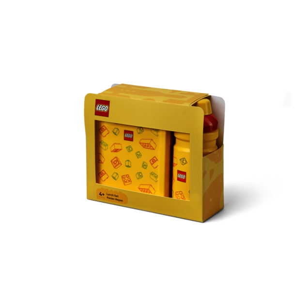Set da pranzo LEGO Brick (bottiglia e scatola) - rosso/giallo