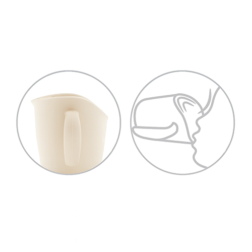 BABYONO Hrnček ergonomický s uškami 120 ml beige 6m+