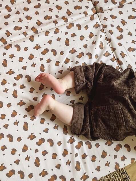Tappetino da gioco pieghevole imbottito per bambini 5 in 1, Leopardo
