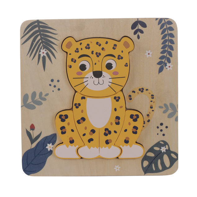 Drevené puzzle malé, Leopard