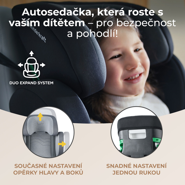 KINDERKRAFT SELECT Autositz i-Size XPAND 2 i-Size 100-150 cm Rocket Grey, Premium