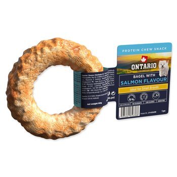 Ontario Protein csemege lazac ízű, rágós bagel 1db 8,9cm