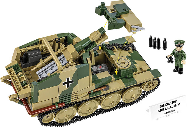 Cobi 2665 World War II Sd.Kfz. 138/1 GRILLE Ausf. M, 1:28, 724 k, 1 f