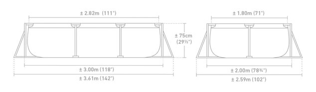 Intex 28272 Bazén Rectangular Frame Pool 300 x 200 x 75cm
