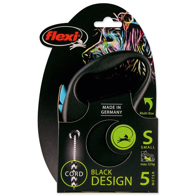 Vodítko Flexi Black Design lanko S modré 5m