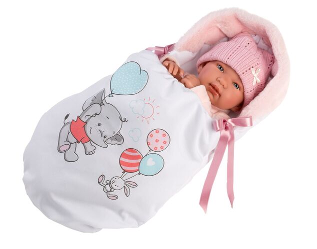 Llorens 844P NEW BORN 2 v 1 - realistická bábika bábätko so zvukmi a mäkkým látkovým telom