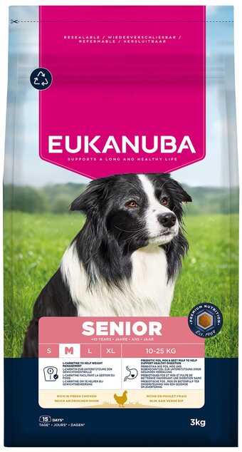 Krmivo EUKANUBA Senior Medium rich in fresh chicken 3 kg