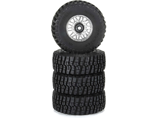 Pro-Line kotač s gumom 1:18 Flat Iron H12mm, disk krom Diablo (4): Typhon Grom