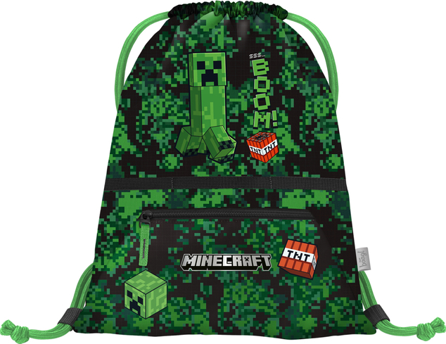 BAAGL SET 3 Zippy Plus Minecraft Boom: cartella, astuccio, sacchetto