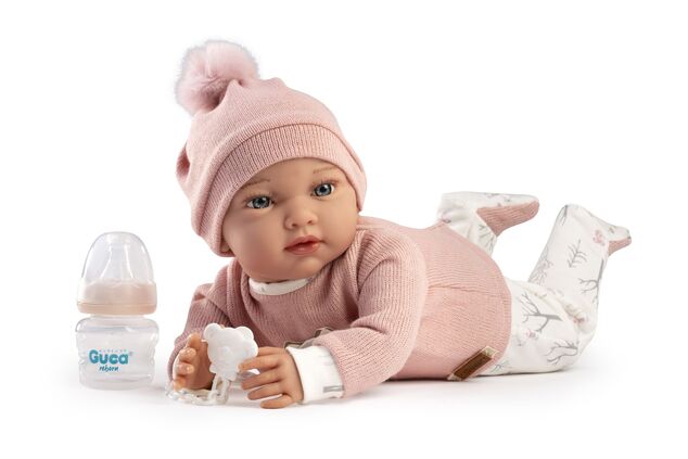 Guca 10301 ADA - záťažová realistická bábika bábätko s mäkkým látkovým telom - 38 cm