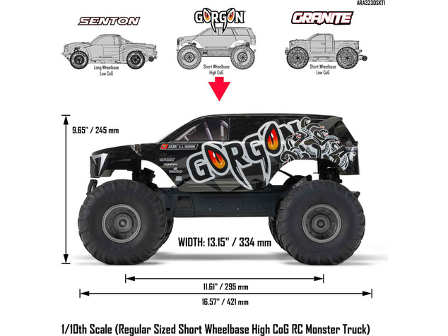Arrma Gorgon 1:10 Kit Smart RTA číra