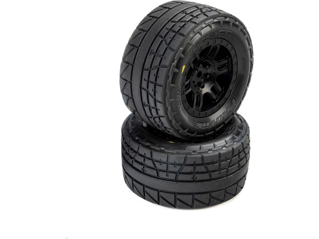 Roată Pro-Line 1:16 cu anvelope Menace, disc Split Six negru 12mm (2): Arrma Mini Kraton