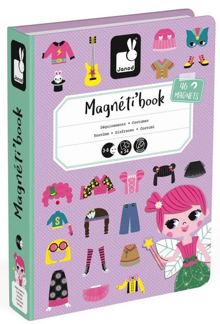 Janod Magnetibook Obliekanie dievčatá Magnetická kniha pre deti