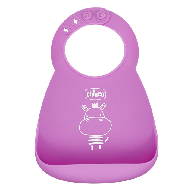CHICCO Set Essgeschirr Silikon - pink, 6m+