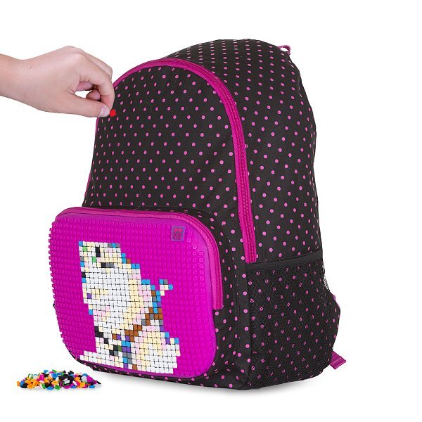 PIXIE CREW rucsac de timp liber negru cu puncte fucsia