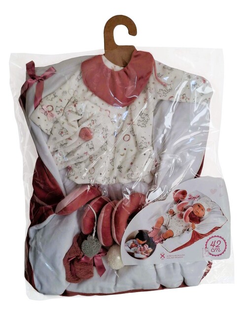 Llorens M740-26 oblečenie pre bábiku bábätko NEW BORN veľkosti 40-42 cm a podložka