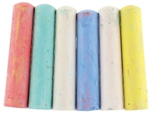Bunte Straßenkreiden 6 Stück in Schachtel 15x11x3cm