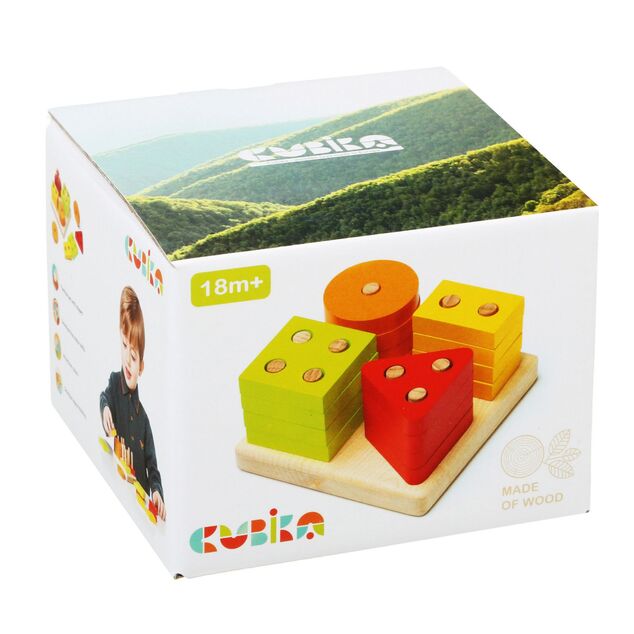 CUBIKA 15344 Triedime tvary IV - drevené skladačka 17 dielov