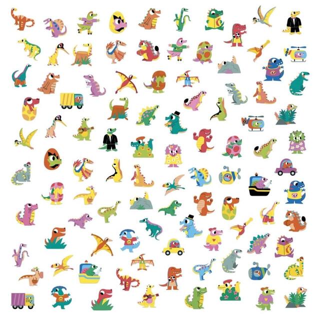 Janod Stickers Samolepky Dinosaurus 100 ks