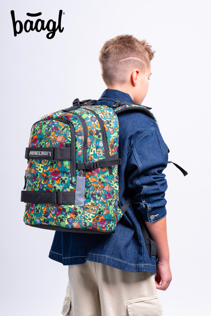 BAAGL Zaino scolastico Skate Minecraft Chaos
