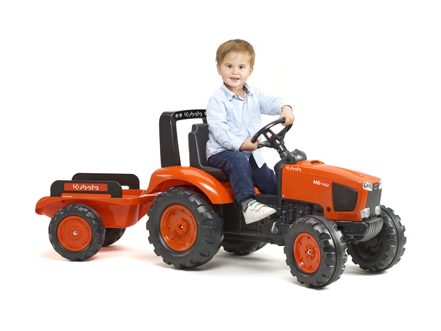 Falk Lábbal hajtós traktor 2060AB Kubota M6 utánfutóval