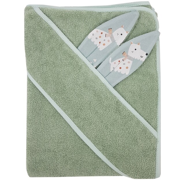 EKO Serviette de bain avec oreilles en coton Dogs Mint 100x100 cm