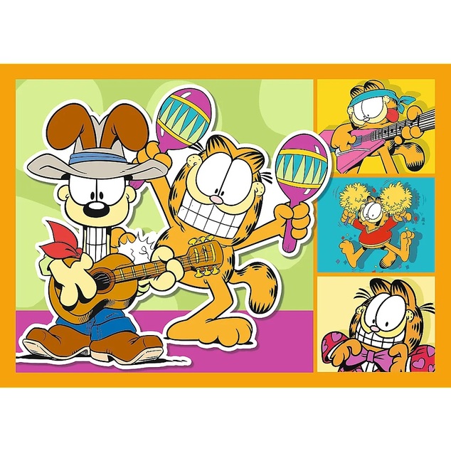 Trefl Puzzle 4v1 Garfield zbožňuje lasagne