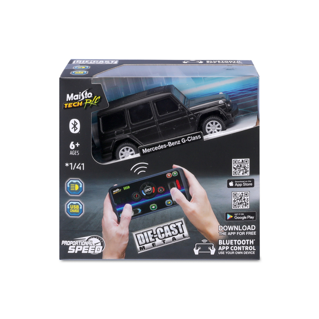 Maisto RC - DIE-CAST METAL so svetlami, Mercedes-Benz G-Class, 1:41, 2,4 GHz, USB, XTR, Bl