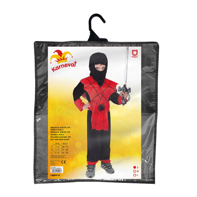 Detský kostým červený ninja (S)