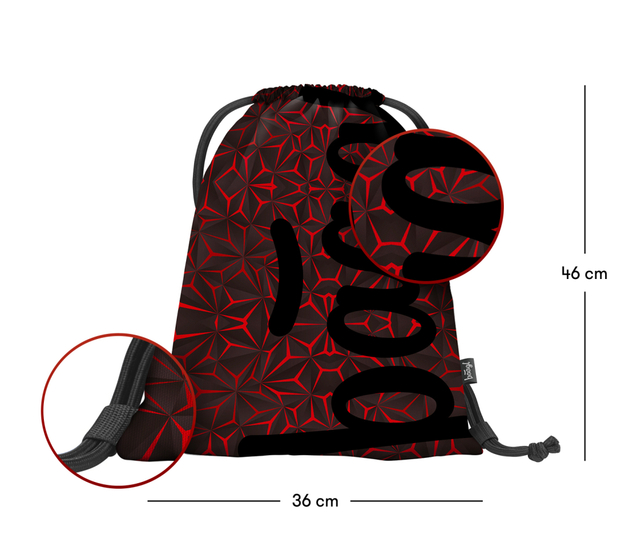 BAAGL SADA 3 Rotes Polygon: Rucksack, Waschbeutel, Tasche