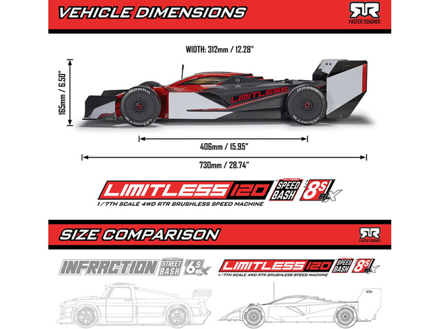 Arrma Limitless 8S BLX 1:7 4WD AVC RTR biela/modrá