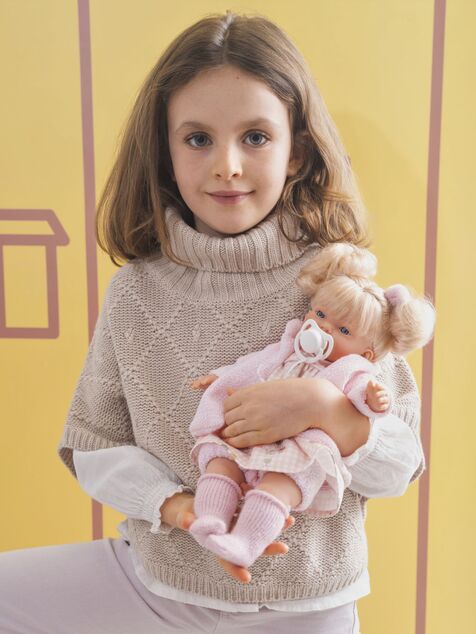 Llorens 33168 ROBERTA - muñeca realista con sonidos y cuerpo de tela suave