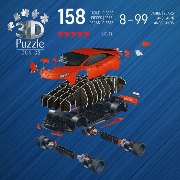 Ravensburger Iconics: Lamborghini Huracán Evo oranžové