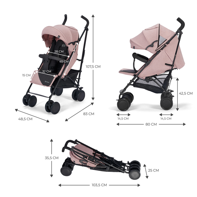 KINDERKRAFT Kočík športový Siesta Pink Princess