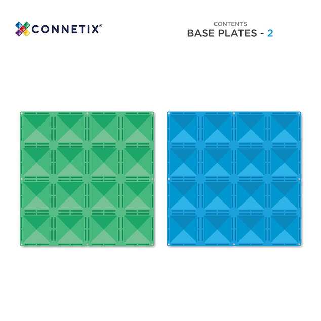 CONNETIX® Regenbogen Blau &amp; Grün Basisplatte 2Stk