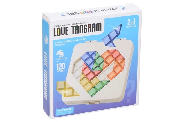 Tangram hlavolam srdce 12cm