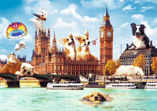 Trefl Puzzle 1000 Crazy City - Hunde in London